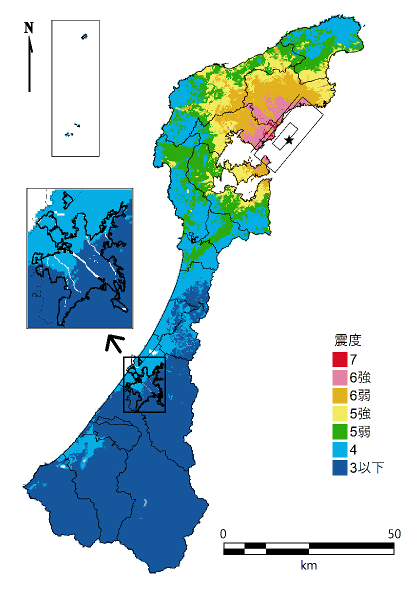 能登海岸活動セグメントの断層図