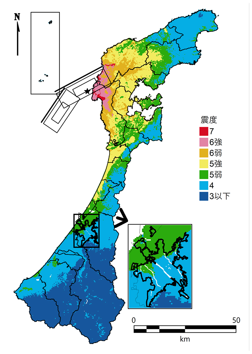 門前断層帯の断層図